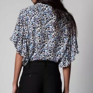 Zadig & Voltaire Tafi Top Extra Small Blue Floral Women’s Feminine Cottagecore